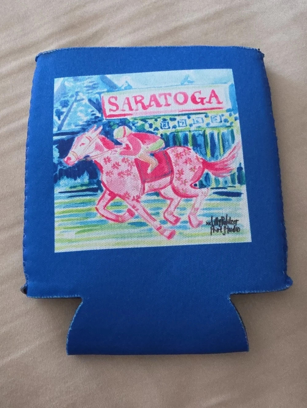 Lilly Pulitzer Saratoga Horse Can Cooler Blue
